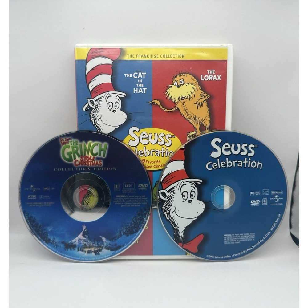 Dr Seuss Celebration DVD 9 Classics Lorax Grinch Christmas Cat Lorax Green Eggs